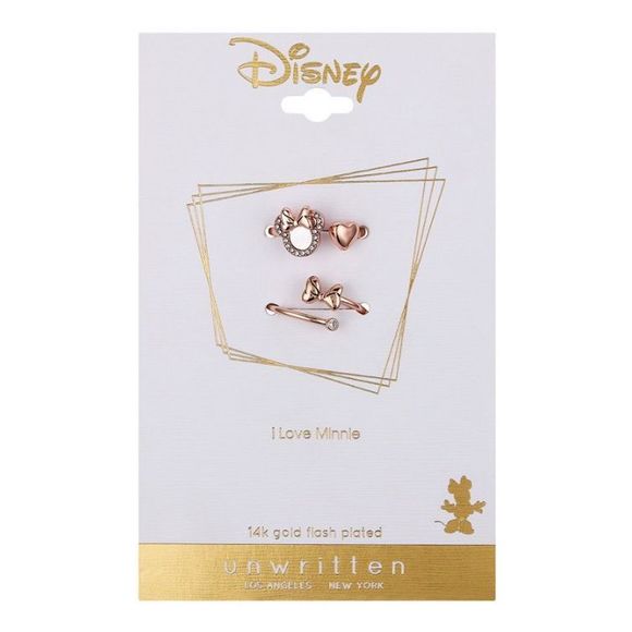 Disney Minnie Mouse Genuine Pearl Adjustable Ring Set - Picture 3 of 3
